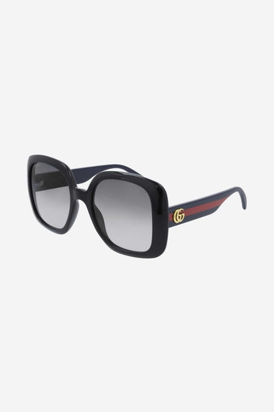 Gucci femenine oversized sunglasses with blue and red web - Lux Studios