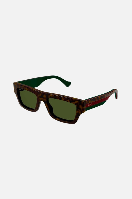 Gucci flat top havana sunglasses with web temple - Lux Studios