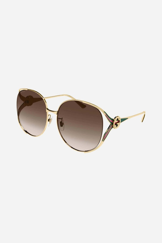 Gucci fork metal brown sunglasses - Lux Studios