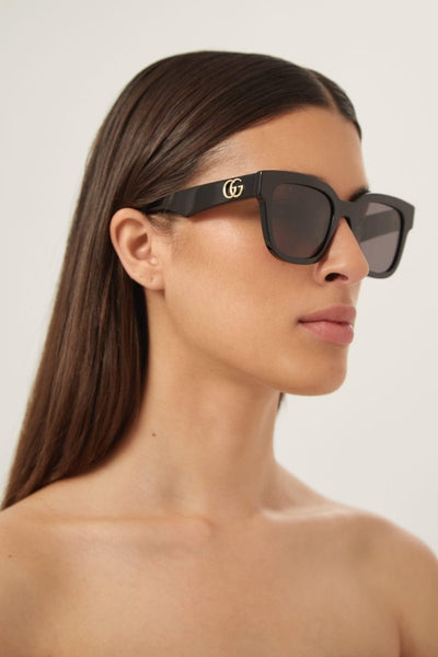 Gucci GG0998S squared femenine black sunglasses - Lux Studios