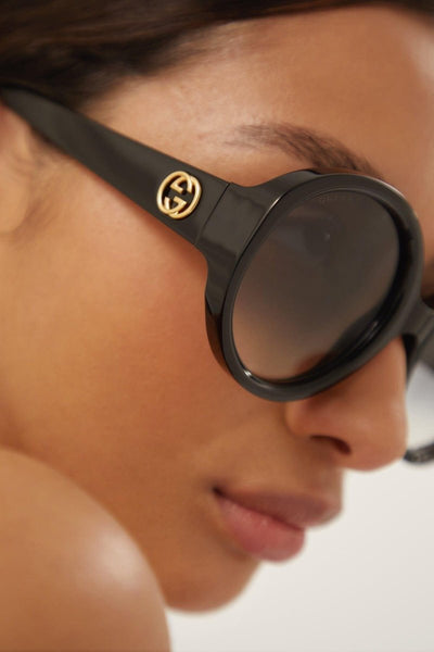 Gucci GG1256s oversized round black GG sunglasses - Lux Studios
