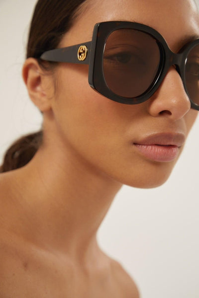 Gucci GG1257s oversized butterfly havana GG sunglasses - Lux Studios