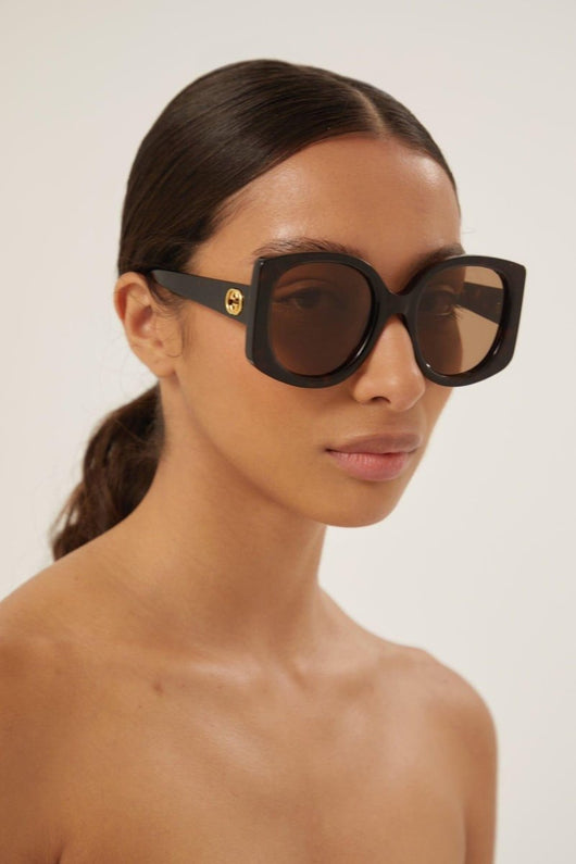 Gucci GG1257s oversized butterfly havana GG sunglasses - Lux Studios
