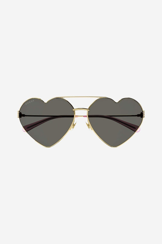 Gucci GG1283s metal heart shape sunglasses with green lenses - Lux Studios