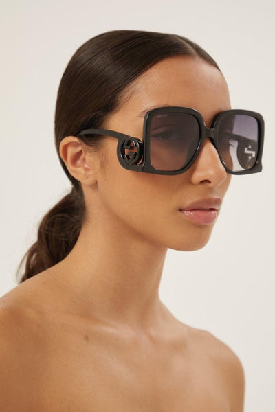 Gucci GG1326S black butterfly shape sunglasses - Lux Studios