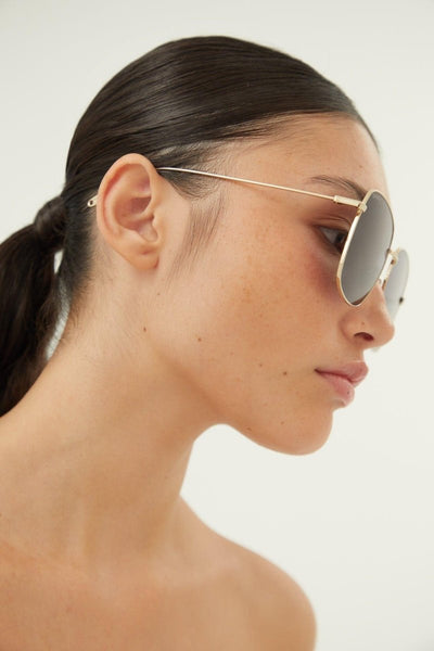 Gucci gold squared sunglasses with disco ball charms - Lux Studios