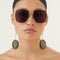 Gucci gold squared sunglasses with disco ball charms