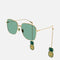 Gucci gold squared sunglasses with pineapple charms