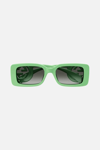 Gucci green bold rectangular sunglasses - Lux Studios