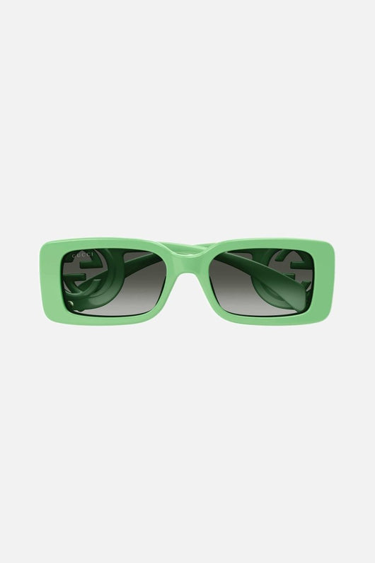 Gucci green bold rectangular sunglasses - Lux Studios