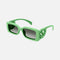 Gucci green bold rectangular sunglasses