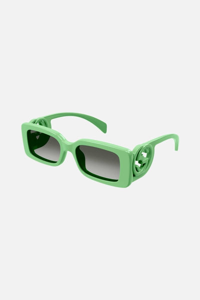 Gucci green bold rectangular sunglasses - Lux Studios