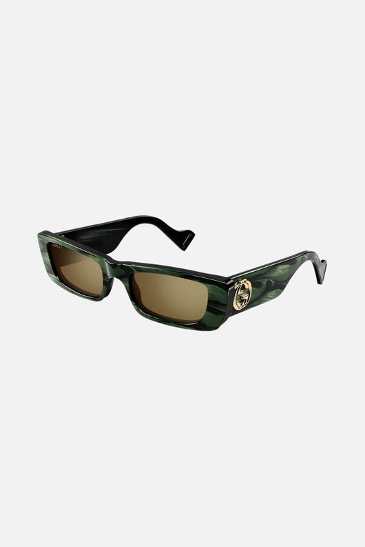 Gucci green rectangular sunglasses - Lux Studios