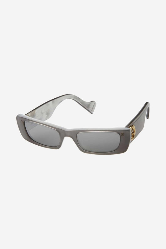 Gucci grey rectangular female sunglasses - Lux Studios