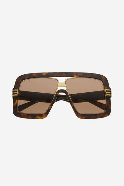 Gucci havana bold 80s inspired sunglasses - Lux Studios