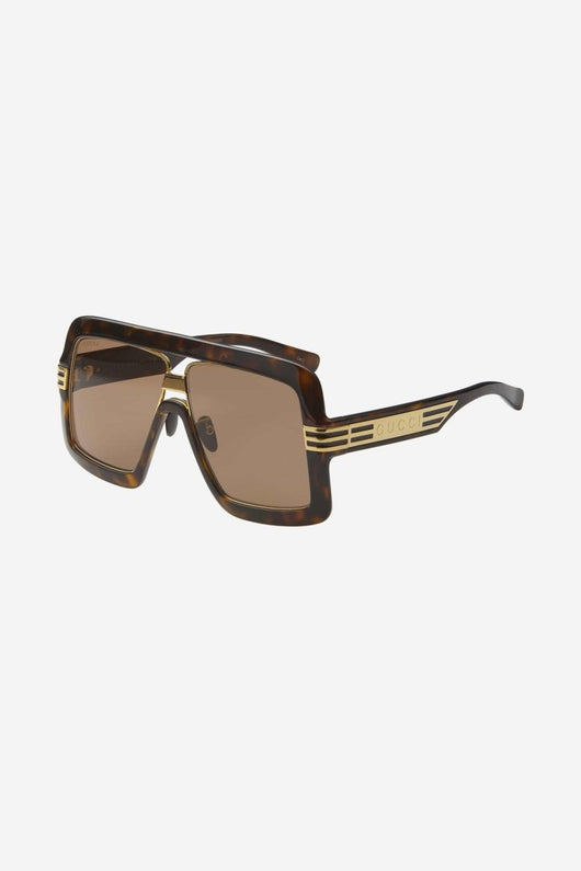 Gucci havana bold 80s inspired sunglasses - Lux Studios