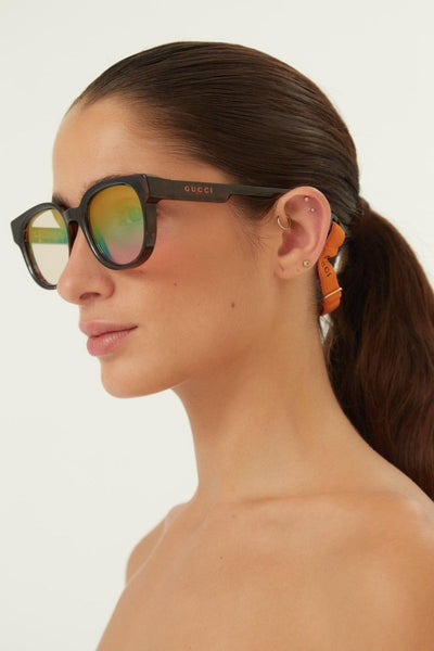 Gucci havana sporty sunglasses - Lux Studios