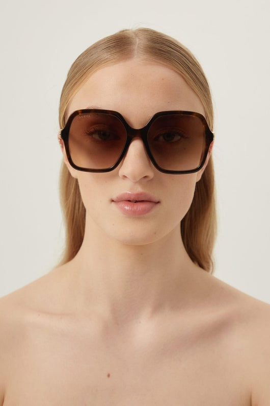 Gucci havana square shape sunglasses - Lux Studios