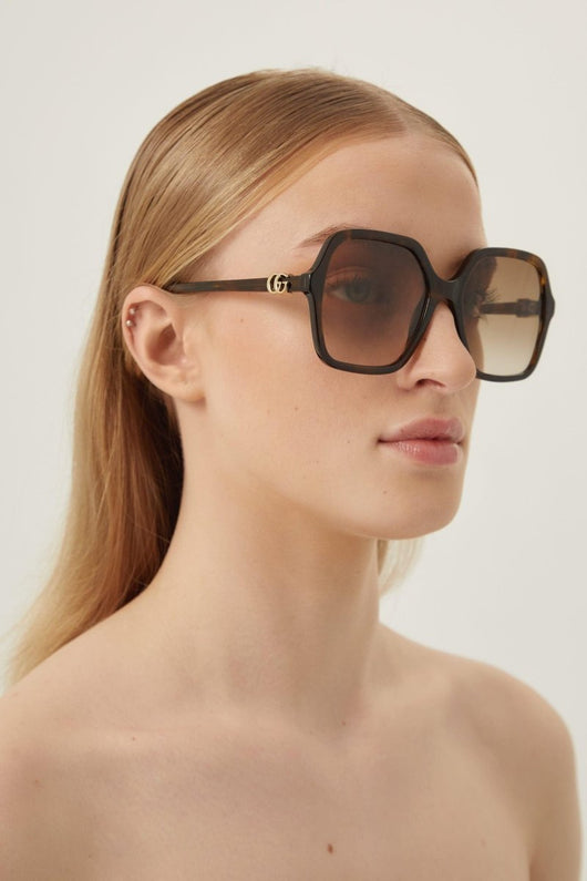 Gucci havana square shape sunglasses - Lux Studios