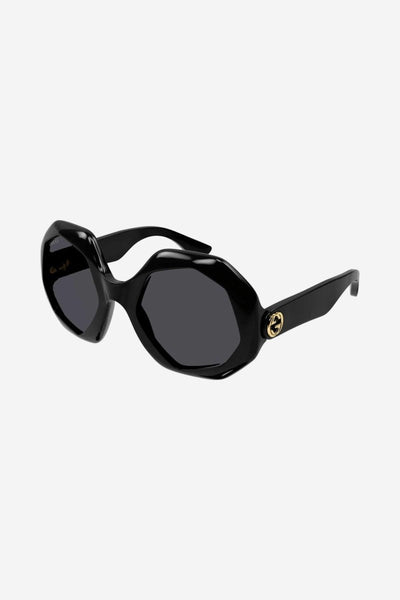 Gucci hexagonal black sunglasses - Lux Studios