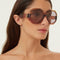 Gucci hexagonal tricolor brown sunglasses