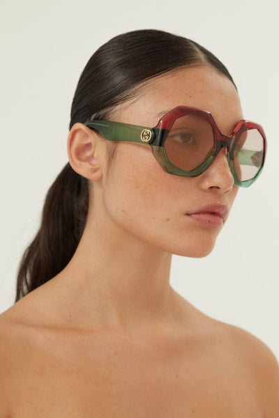 Gucci hexagonal tricolor sunglasses - Lux Studios