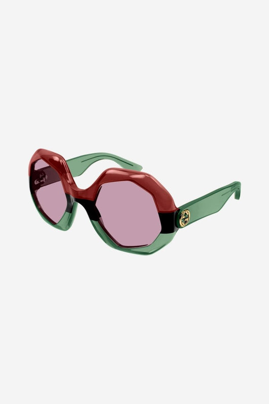 Gucci hexagonal tricolor sunglasses - Lux Studios