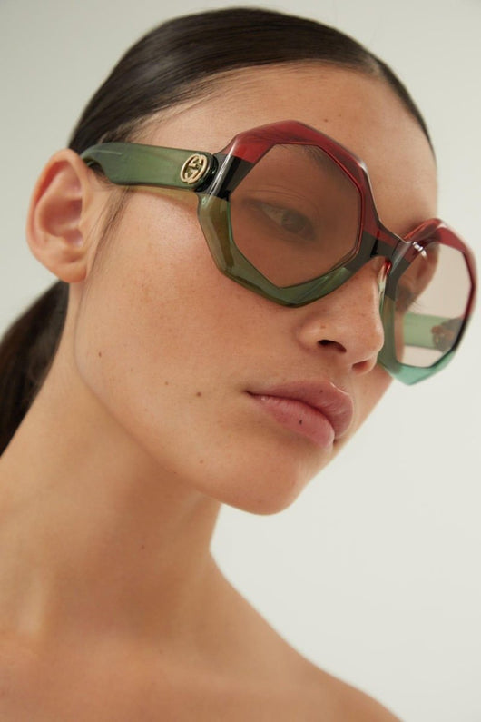 Gucci hexagonal tricolor sunglasses - Lux Studios