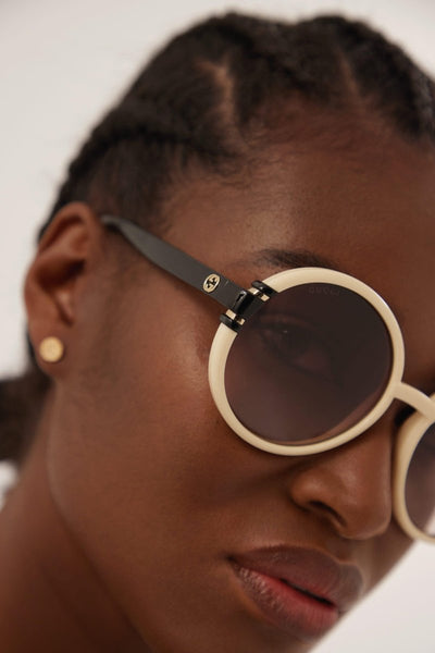 Gucci ivory round shape sunglasses - Lux Studios