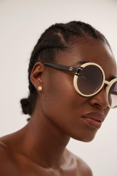 Gucci ivory round shape sunglasses - Lux Studios