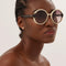Gucci ivory round shape sunglasses