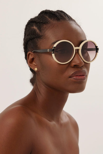 Gucci ivory round shape sunglasses - Lux Studios