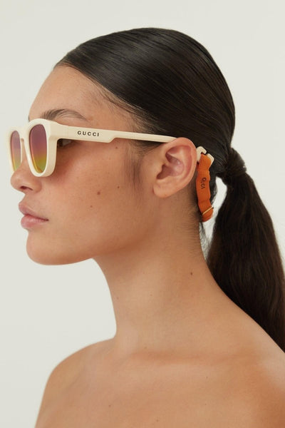 Gucci ivory sporty sunglasses - Lux Studios