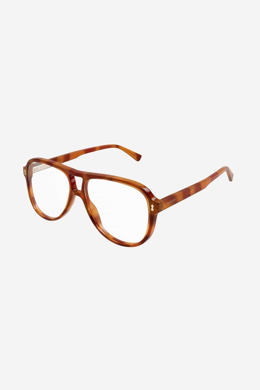 Gucci light havana pilot with double bridge frame - Lux Studios
