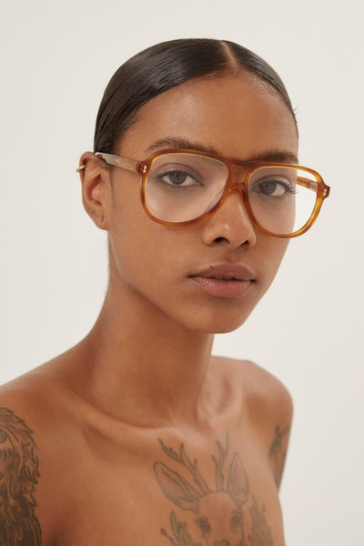 Gucci light havana pilot with double bridge frame - Lux Studios