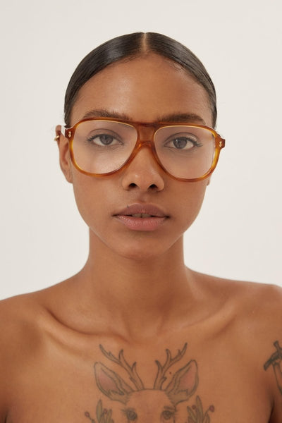 Gucci light havana pilot with double bridge frame - Lux Studios