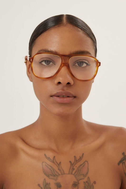 Gucci light havana pilot with double bridge frame - Lux Studios