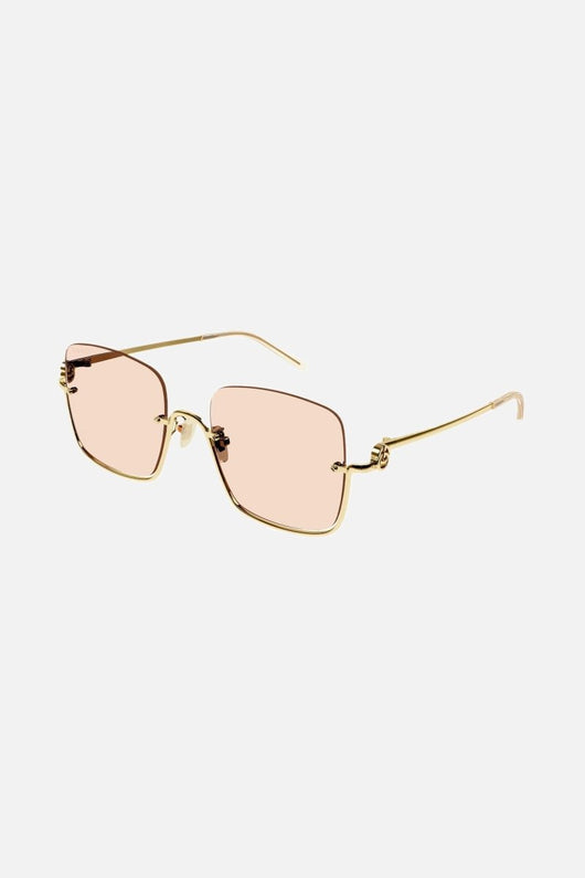 Gucci metal squared sunglasses with orange lenses - Lux Studios