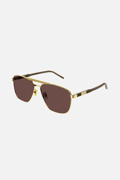 Gucci metal UNISEX gold caravan with grey lenses - Lux Studios