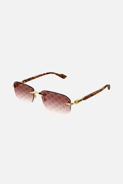 Gucci micro metal sunglasses with logo all over - Lux Studios