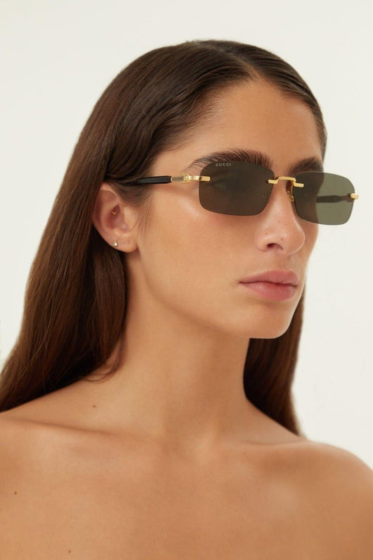 Gucci micro rimless metal sunglasses - Lux Studios