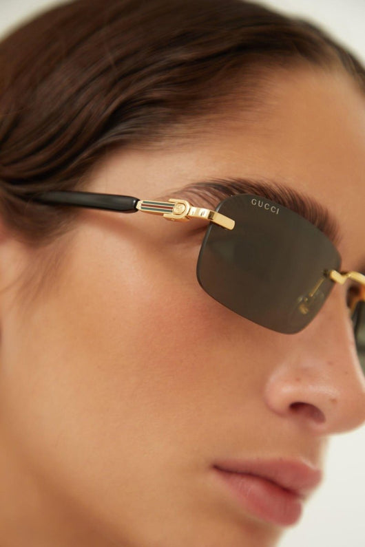 Gucci micro rimless metal sunglasses - Lux Studios
