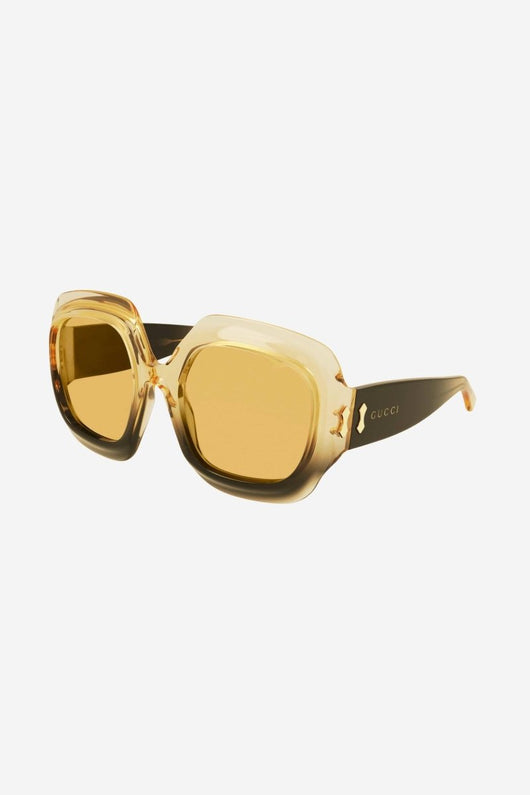 Gucci oversize black and crystal yellow acetate sunglasses - Lux Studios