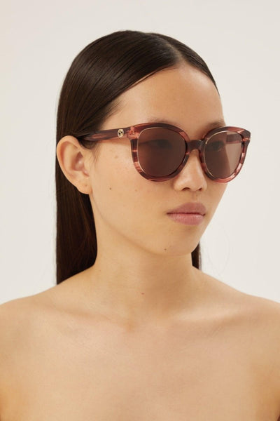 Gucci oversize cat eye round pink sunglasses - Lux Studios