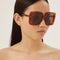 Gucci oversize square brown sunglasses