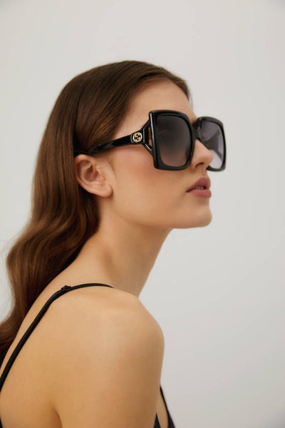 Gucci oversized black squared sunglasses - Lux Studios