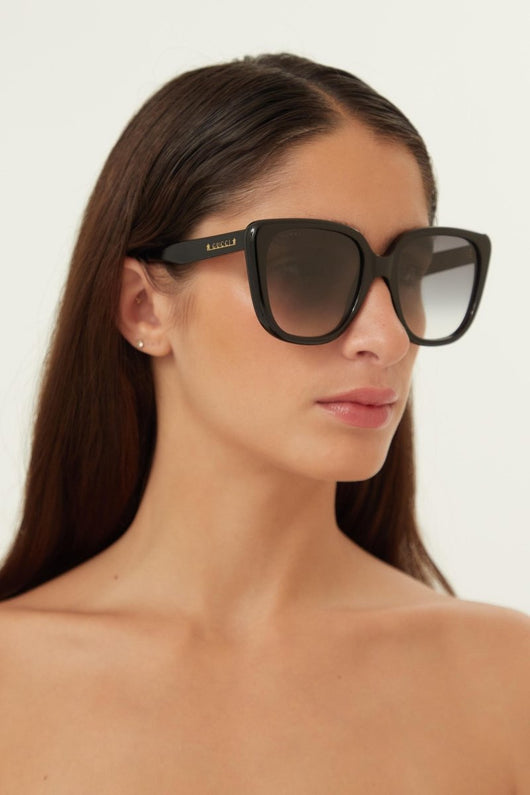 Gucci oversized cat eye black sunglasses - Lux Studios