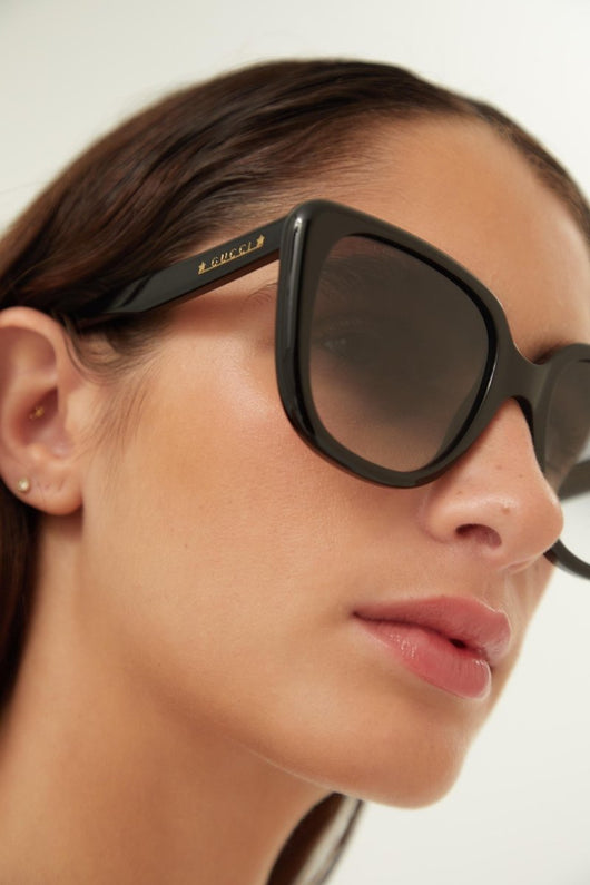 Gucci oversized cat eye black sunglasses - Lux Studios