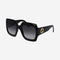 Gucci oversized femenine squared black sunglasses