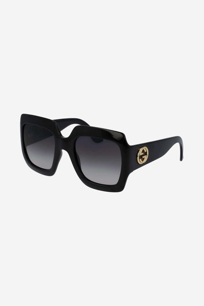 Gucci oversized femenine squared black sunglasses - Lux Studios